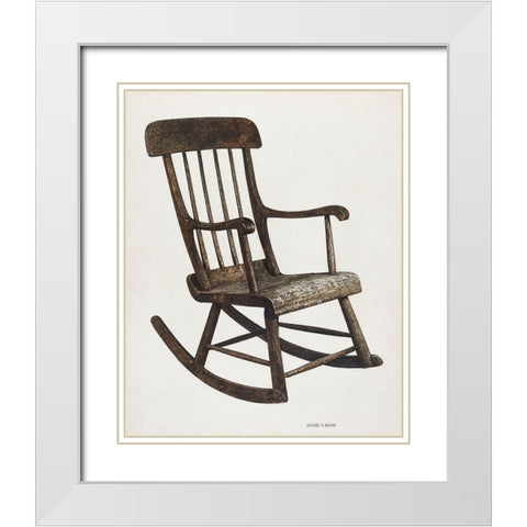 Rocker 1940 White Modern Wood Framed Art Print with Double Matting by Brown, George C.