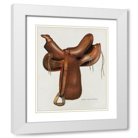 Saddle 1936 White Modern Wood Framed Art Print with Double Matting by Waddell, Harry Man