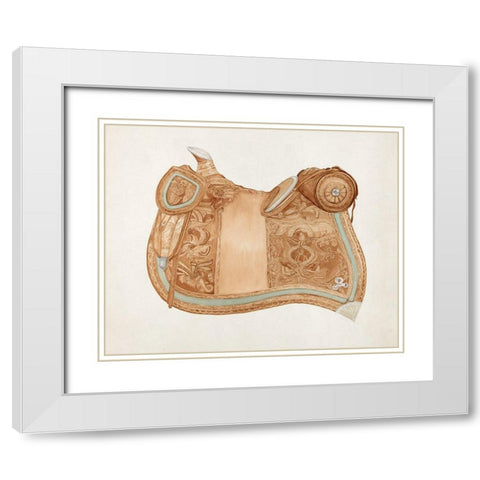Saddle 1937 White Modern Wood Framed Art Print with Double Matting by Woods, Ranka S.
