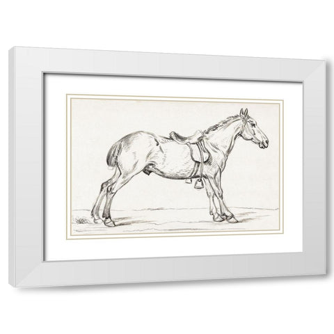 Saddled Horse 1823 White Modern Wood Framed Art Print with Double Matting by Bernard, Jean
