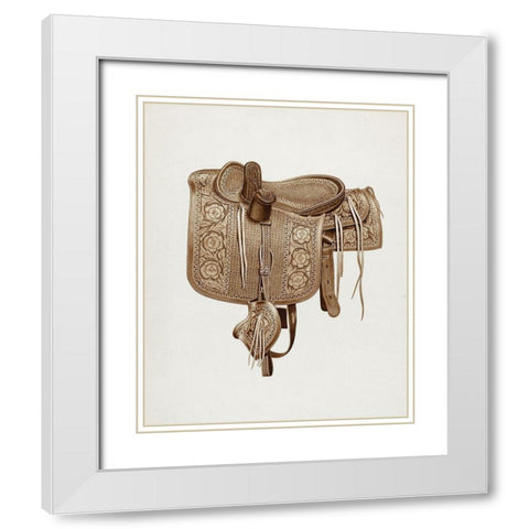 Side Saddle 1937 White Modern Wood Framed Art Print with Double Matting by Barks, Frank C.