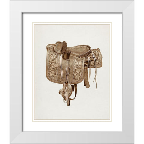 Side Saddle 1937 White Modern Wood Framed Art Print with Double Matting by Barks, Frank C.