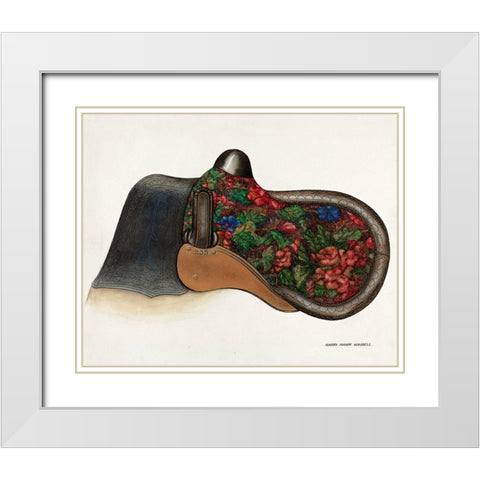 Side Saddle - California Style 1937 White Modern Wood Framed Art Print with Double Matting by Waddel, Harry Mann