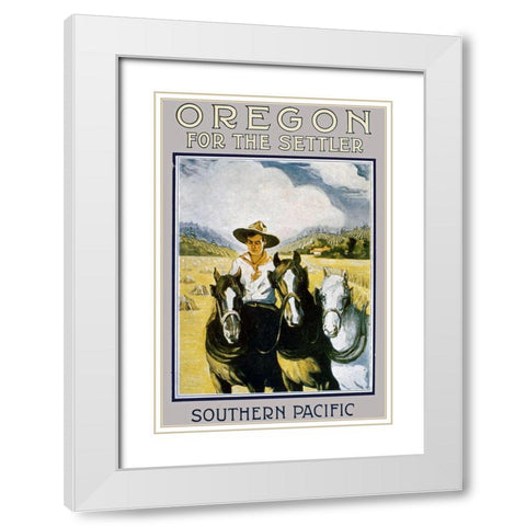 Southern Pacific Settler Brochure White Modern Wood Framed Art Print with Double Matting by Vintage Drawings