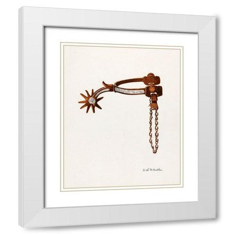 Spur 1935 White Modern Wood Framed Art Print with Double Matting by Sheckler, Hazel