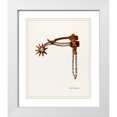 Spur 1935 White Modern Wood Framed Art Print with Double Matting by Sheckler, Hazel