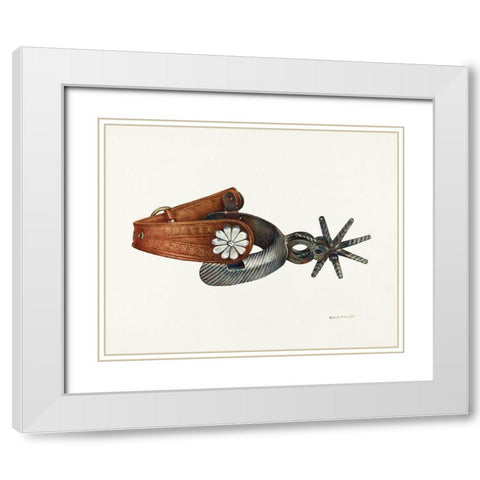 Spur 1938 White Modern Wood Framed Art Print with Double Matting by Taylor, Robert W.R.
