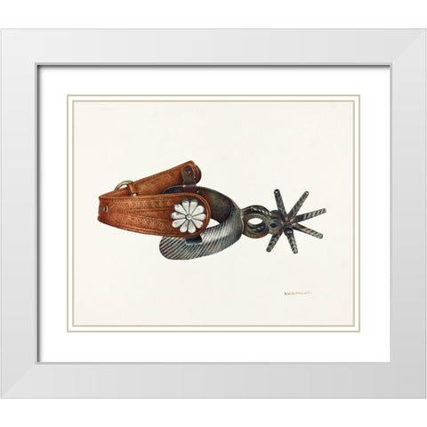 Spur 1938 White Modern Wood Framed Art Print with Double Matting by Taylor, Robert W.R.