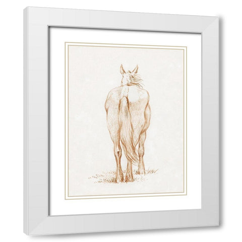 Standing Horse 1815 White Modern Wood Framed Art Print with Double Matting by Bernard, Jean