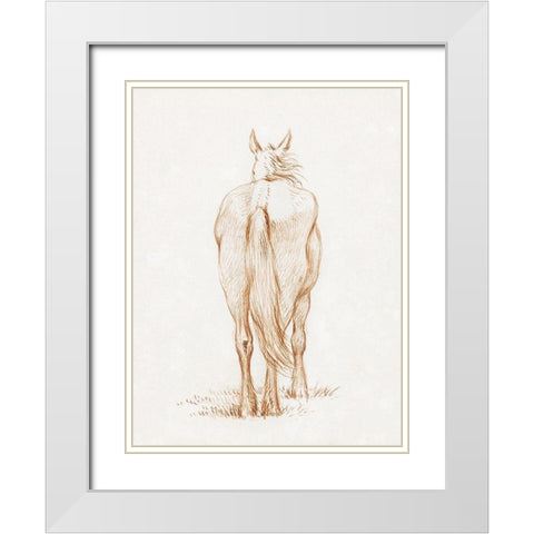 Standing Horse 1815 White Modern Wood Framed Art Print with Double Matting by Bernard, Jean