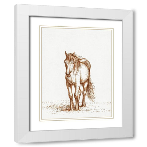 Standing Horse 1816 White Modern Wood Framed Art Print with Double Matting by Bernard, Jean