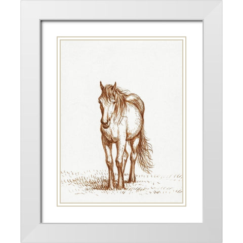 Standing Horse 1816 White Modern Wood Framed Art Print with Double Matting by Bernard, Jean