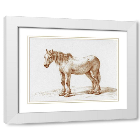 Standing Horse I White Modern Wood Framed Art Print with Double Matting by Bernard, Jean