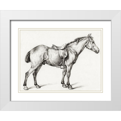 Standing Horse II White Modern Wood Framed Art Print with Double Matting by Bernard, Jean