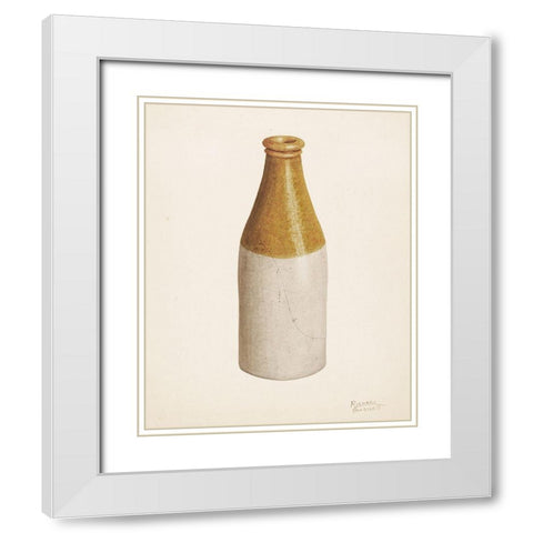 Stoneware Ink Bottle White Modern Wood Framed Art Print with Double Matting by Barnett, Richard