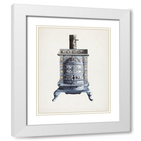 Stove 1937 White Modern Wood Framed Art Print with Double Matting by Heiberg, Einar