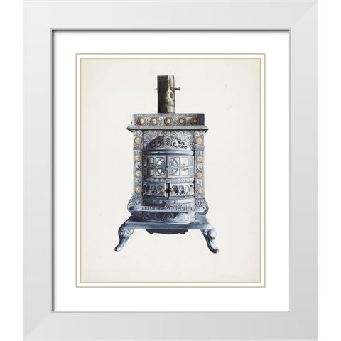 Stove 1937 White Modern Wood Framed Art Print with Double Matting by Heiberg, Einar