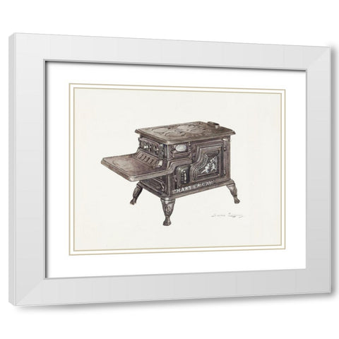 Stove 1940 White Modern Wood Framed Art Print with Double Matting by Erganian, Sarkis