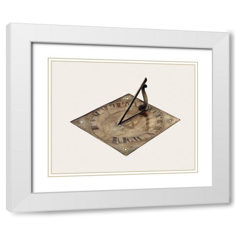 Sun Dial 1938 White Modern Wood Framed Art Print with Double Matting by Chomyk, Michael