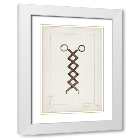 Tongs 1937 White Modern Wood Framed Art Print with Double Matting by Fineman, Samuel