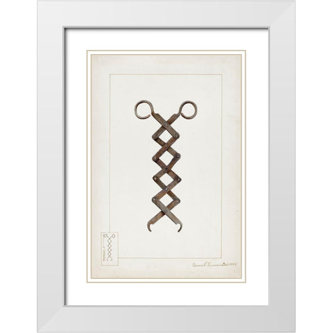 Tongs 1937 White Modern Wood Framed Art Print with Double Matting by Fineman, Samuel