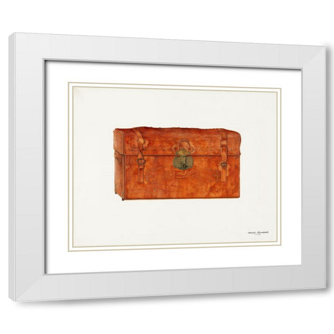 Trunk 1940 White Modern Wood Framed Art Print with Double Matting by Ficcadenti, Joseph