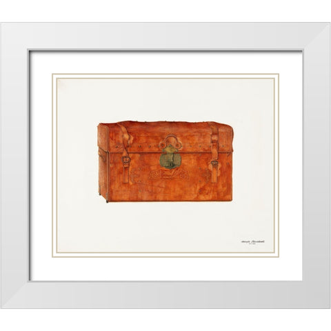 Trunk 1940 White Modern Wood Framed Art Print with Double Matting by Ficcadenti, Joseph