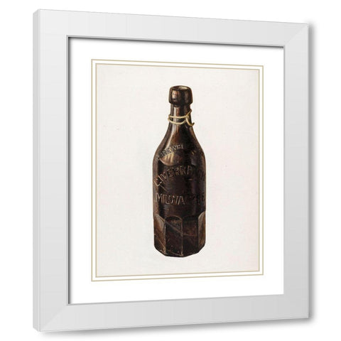 Weiss Beer Bottle 1939 White Modern Wood Framed Art Print with Double Matting by Stroh, Herman O.
