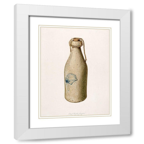 Weiss Beer Bottle 1939 White Modern Wood Framed Art Print with Double Matting by Lemcke, Lloyd Charles