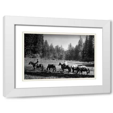 Small Meadow White Modern Wood Framed Art Print with Double Matting by Vintage Photography