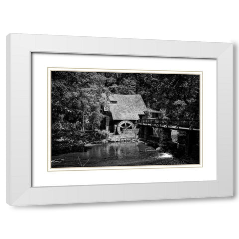 Alabama Water Mill White Modern Wood Framed Art Print with Double Matting by Alabama Picture Archive