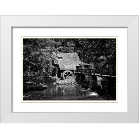 Alabama Water Mill White Modern Wood Framed Art Print with Double Matting by Alabama Picture Archive