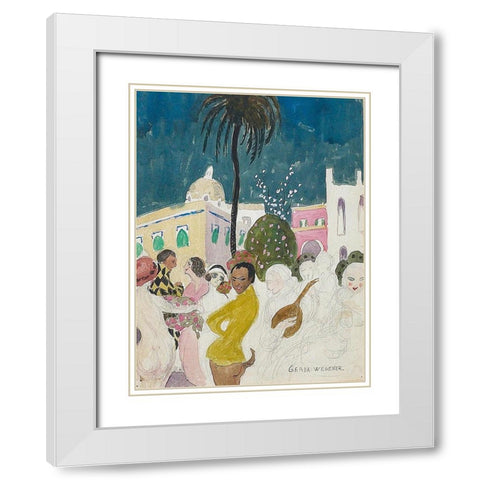 Carnival White Modern Wood Framed Art Print with Double Matting by Wegener, Gerda