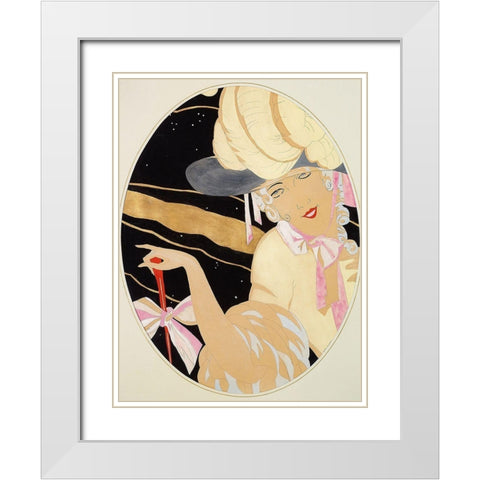 Elegant Lady White Modern Wood Framed Art Print with Double Matting by Wegener, Gerda