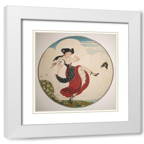 The Kick White Modern Wood Framed Art Print with Double Matting by Wegener, Gerda