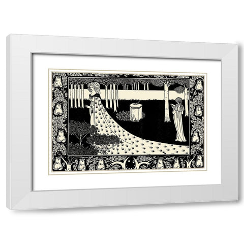 Morte DArthur 1893 - La Beale Isoud White Modern Wood Framed Art Print with Double Matting by Beardsley, Aubrey