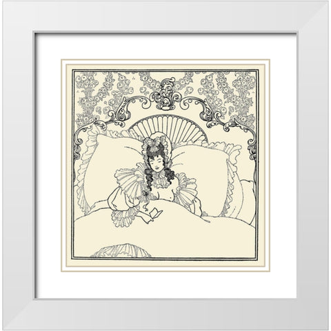 Rape of the Lock 1896 - The Billet-doux White Modern Wood Framed Art Print with Double Matting by Beardsley, Aubrey