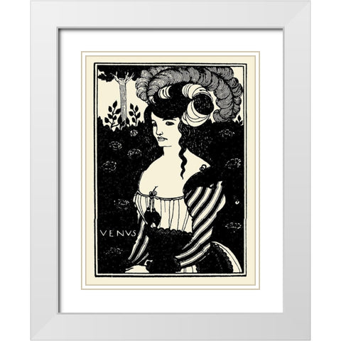 Venus 1898 White Modern Wood Framed Art Print with Double Matting by Beardsley, Aubrey