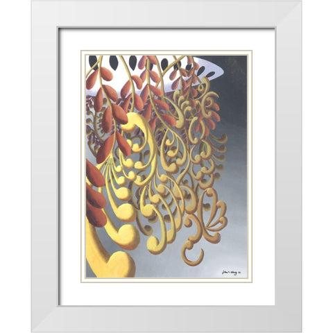 Dream Flowers IV White Modern Wood Framed Art Print with Double Matting by Wang, John Z.