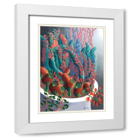 Dream Flowers X White Modern Wood Framed Art Print with Double Matting by Wang, John Z.