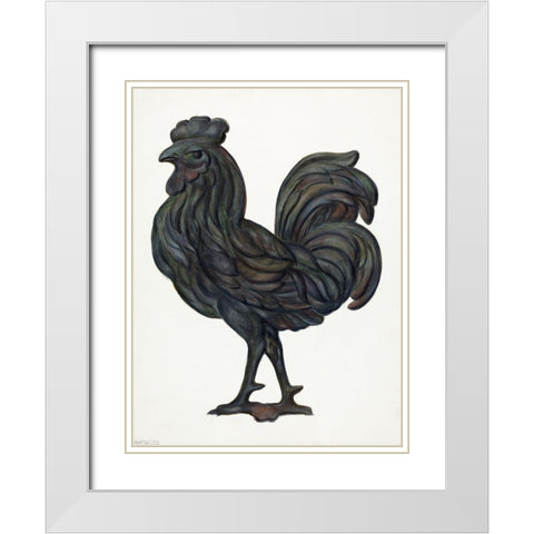 Rooster Weather Vane White Modern Wood Framed Art Print with Double Matting by Hochstrasser, Walter