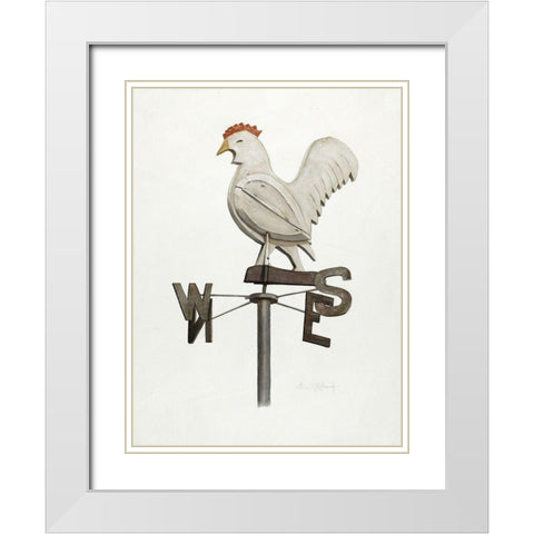 Weather Vane White Modern Wood Framed Art Print with Double Matting by Kottcamp, Elmer R.