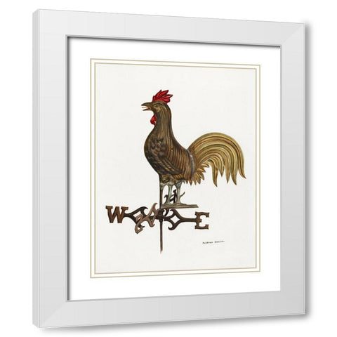 Weathercock White Modern Wood Framed Art Print with Double Matting by Rokita, Florian