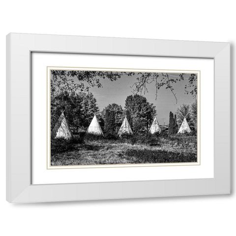 Wigwam Village-Horse Cave-Kentucky White Modern Wood Framed Art Print with Double Matting by Margolies, John