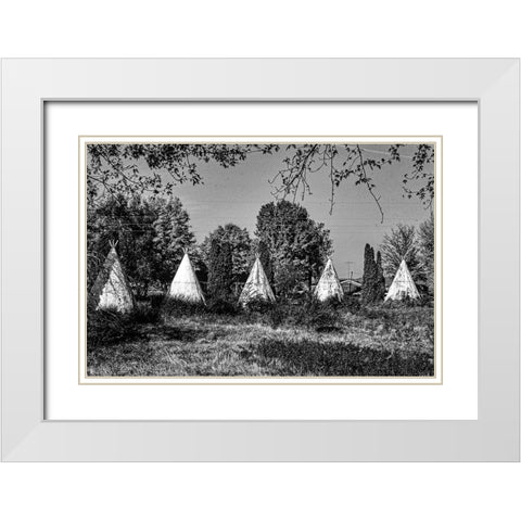 Wigwam Village-Horse Cave-Kentucky White Modern Wood Framed Art Print with Double Matting by Margolies, John