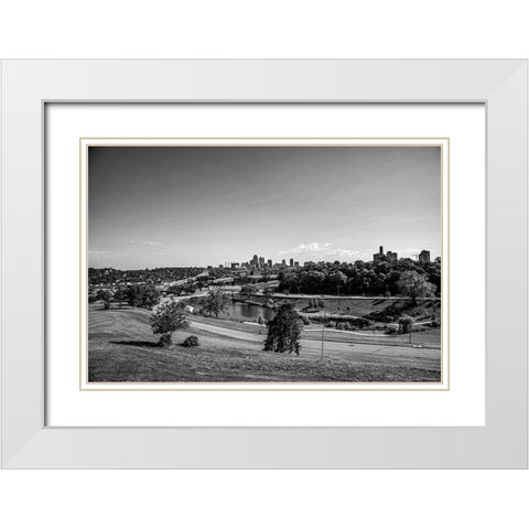 Kansas City-Missouri White Modern Wood Framed Art Print with Double Matting by Missouri Picture Archive