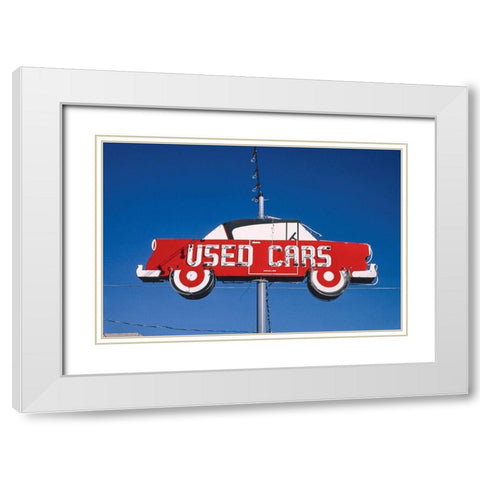 Vince Kolb Auto Sales Sign-Jefferson City-Missouri White Modern Wood Framed Art Print with Double Matting by Margolies, John