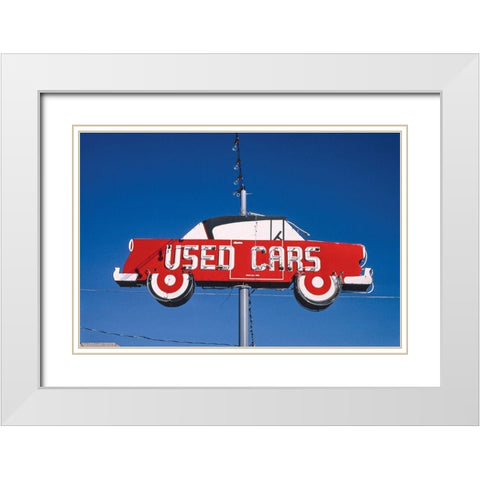 Vince Kolb Auto Sales Sign-Jefferson City-Missouri White Modern Wood Framed Art Print with Double Matting by Margolies, John