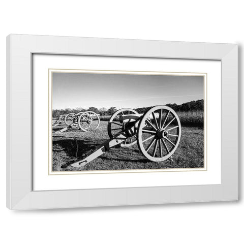 Cannons at Shiloh National Military Park Tennessee White Modern Wood Framed Art Print with Double Matting by Tennessee Picture Archive