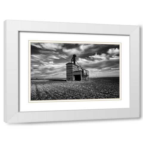 Agricultural Farm Land Texas White Modern Wood Framed Art Print with Double Matting by Texas Picture Archive